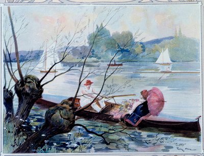 Båtpromenad av Unknown Artist