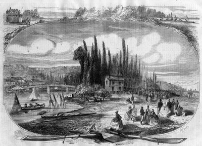 Bougival (Yvelines) Seines stränder 1868 av Unknown artist