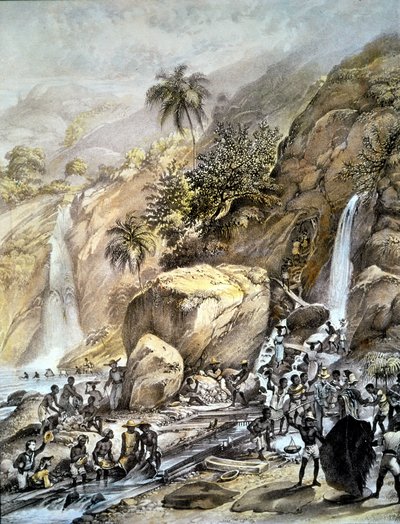 Brasilien, guldmalm är lava i Itacolumibergen (Minas Gerais). 1820 av Unknown artist