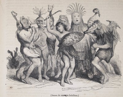 Brasilianska infödda dansar, från Le Magasin Pittoresque av Unknown artist