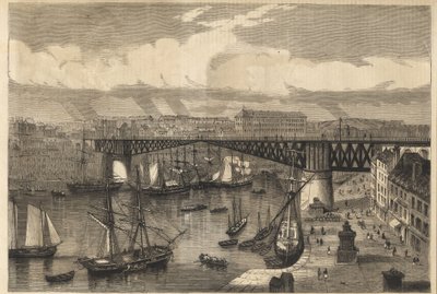 Brest - den stora svängbron 1864 - Nationalbron - svängbro - av Unknown artist