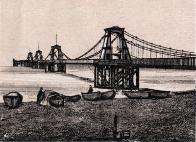 Brighton, England: utsikt över Chain Pier. i "" Världen illustrerar 168 vyer"" Odaterat (slutet av 1800-talet) av Unknown artist