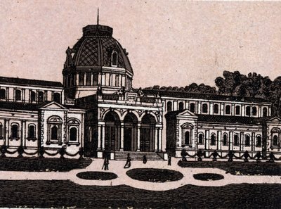 Budapest, Ungern: utsikt över termalbaden på Isle Margaret (Isle Margareth). i "" Världen illustrerar 168 vyer"" Odaterat (slutet av 1800-talet) av Unknown artist