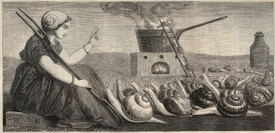 Bourgogne snigel - gravyr 1800-talet av Unknown artist