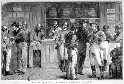 Bush taverna i Australien, cirka 1880. av Unknown artist