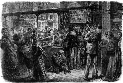 Slaktarhund och kattdjur i Paris 1870 av Unknown artist