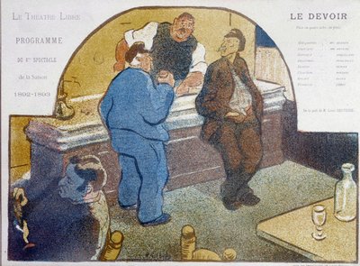 Café de Paris: zink - ritning, sent 1800-tal, Carnavalet. av Unknown artist