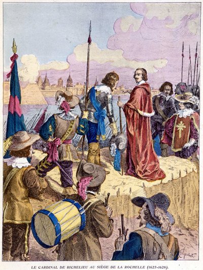 Kardinal Richelieu vid belägringen av La Rochelle (1627 - 1628) av Unknown artist