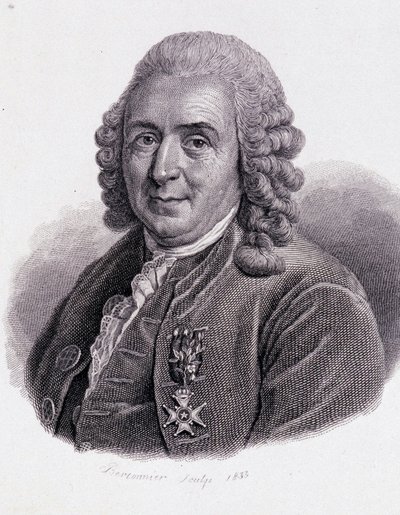 Carl Von Linné svensk naturforskare och författare (1707 - 1778) - i "Porträtt av nyttiga män"" av Unknown artist