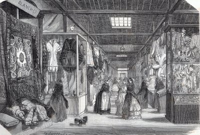 Carre du Palais Royal (Palais-Royal) i Paris på 1800-talet - Gravyr i "" Tableau-de-Paris"" av Edmond Texier 1852 av Unknown artist
