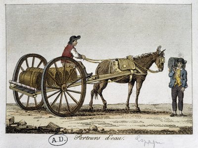 Vagn och vattenbärare i Spanien - 1800-talet av Unknown artist