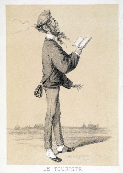 Tecknad film av en engelsk turist omkring 1866. av Unknown artist