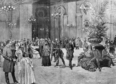 Kasinorum i Montecarlo, Monaco. 1800-talsgravyr av Unknown artist