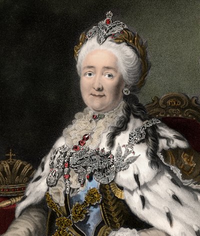 Katarina II den stora 1729-1796 - gravyr - 1800-talet av Unknown artist