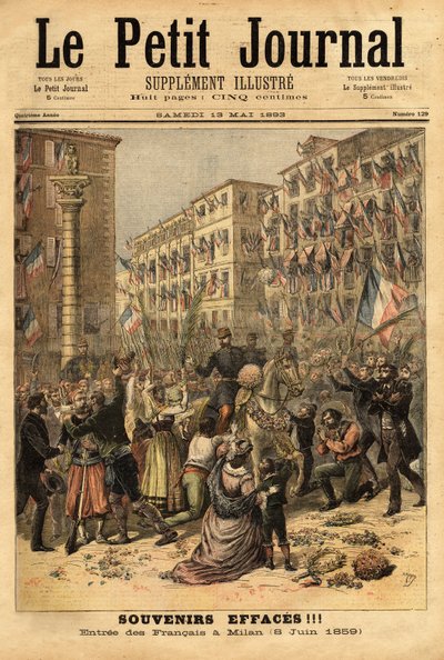 Firande av Napoleonska arméns inträde i Milano den 8 juni av Unknown artist