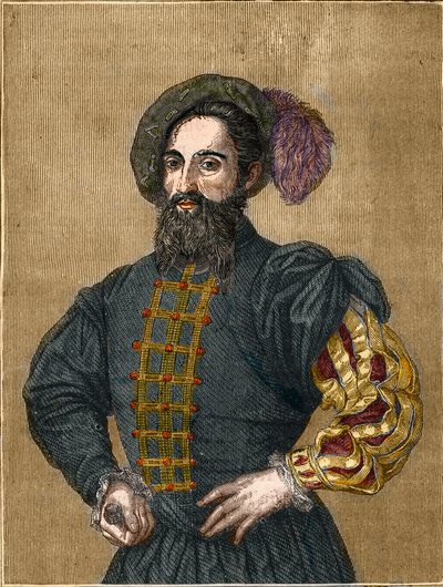 Cesare Borgia (1475-1507) hertig av Valencia. (gravyr) (1800-talet). av Unknown artist