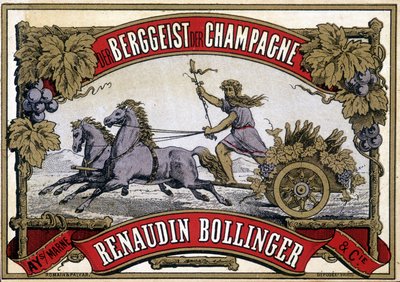 Champagneetikett "Renaudin Bollinger". av Unknown artist