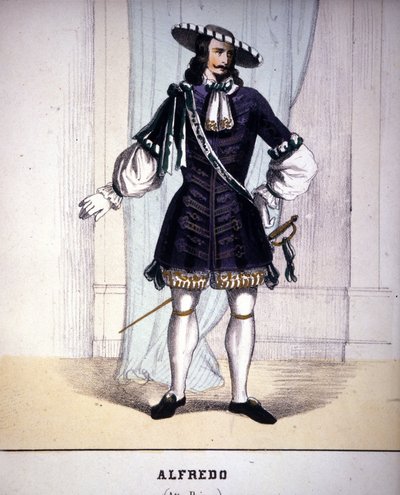 Karaktär av Alfredo Germont i "La Traviata" "av Giuseppe Verdi. av Unknown artist