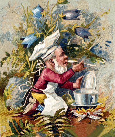 Karaktär av dvärg eller farfadet kocken. 1800-talets kromolitografi. av Unknown artist