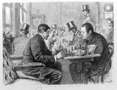 Schackspelare i London 1890. av Unknown artist