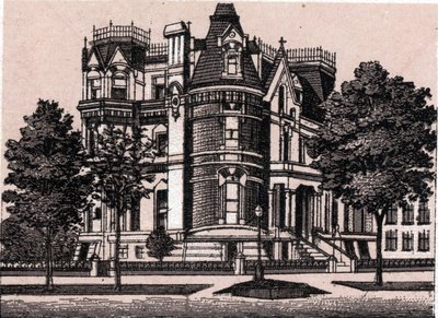 Chicago, USA: utsikt från hörnet av Prairie Avenue och 22nd Street. i "" Världen illustrerar 168 vyer"" Odaterat (slutet av 1800-talet) av Unknown artist