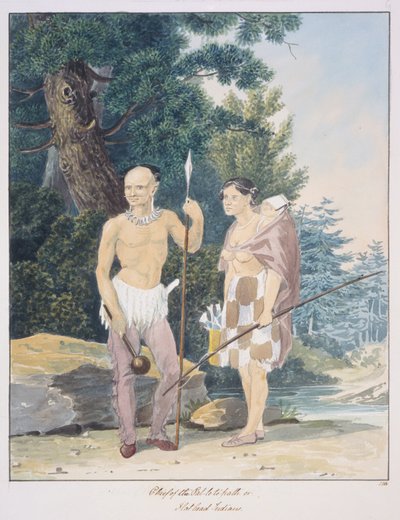 Chef för Pal-lo-to-path eller Flathead-indianerna, ca 1843-50 (akvarell) av Unknown artist
