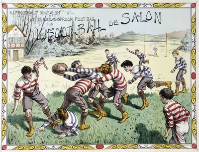 Barn som spelar rugby - teckning, sent 1800-tal av Unknown artist