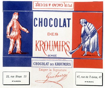 Choklad från Kroumirs. Reklametikett av Unknown artist
