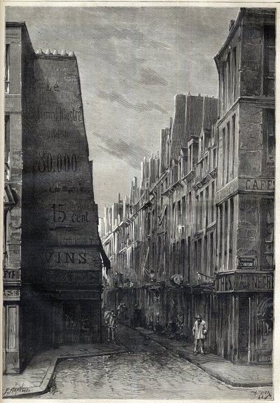 Koleraepidemi i Paris - Epidemia de Cholera i Paris - rue sainte Marguerite - gravyr i "Le journal illustrious"" från 1884 av Unknown artist