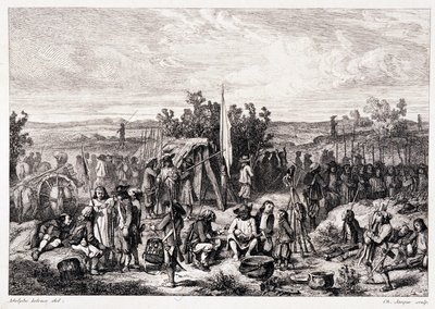 Chouans vid bivacken - i "" Ancient and Modern Bretagne"" av Pitre-Chevalier, redigerad av W. Coquebert av Unknown artist