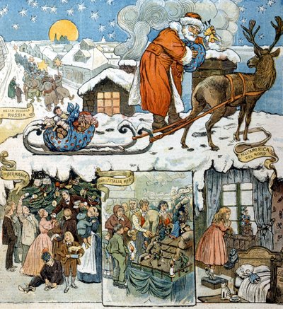 Julsed i olika länder: Ryssland, Tyskland, Italien och Sydamerika. 1892 av Unknown artist