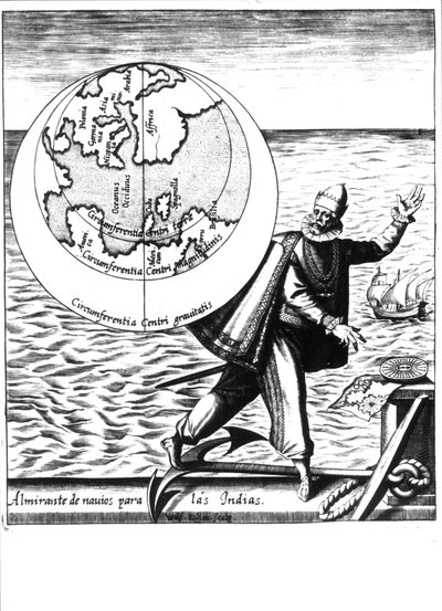 Christopher Columbus - i "New Tipus After the Voyage of the New World" av Philoponus Honorius av Unknown artist