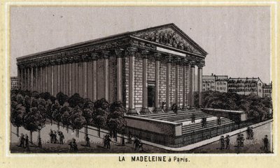 Kyrkan Madeleine i Paris. av Unknown artist