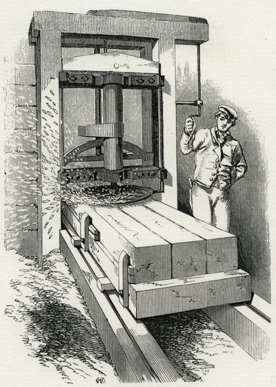 Cirkulär hyvelmaskin som användes vid byggandet av Crystal Palace, London av Unknown artist