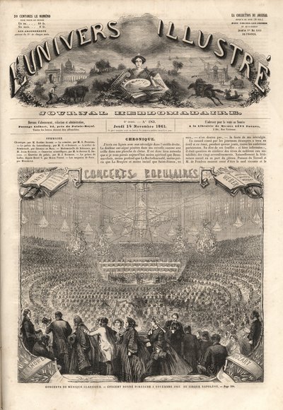 Cirque Napoleon (nuvarande vintercirkus, rue Amelot, Paris) - Klassisk musikkonsert ger söndagen den 3 november av Unknown artist