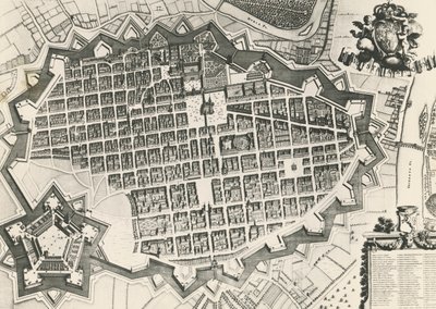 Stadskarta över Turin med dess citadell av Unknown artist