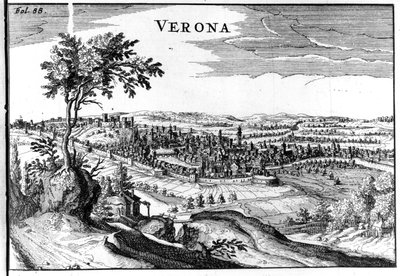 Stadskarta över Verona 16. av Unknown artist