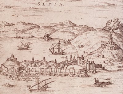 Staden Septa (Ceuta) under tidigt 1600-tal, gravyr, Marocko av Unknown artist