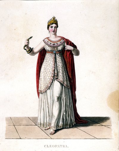 Cleopatra (-69 - -30) med en orm. av Unknown artist