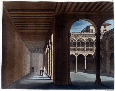 Dominikanernas kloster i Valladolid. 1800-tals litografi. av Unknown artist