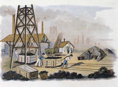 Kolgruva: transport av kol till kusten, Frankrike av Unknown artist