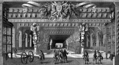 Samling av antika vapen vid Bastiljen under Ludvig XIV (1643 till 1715). av Unknown artist