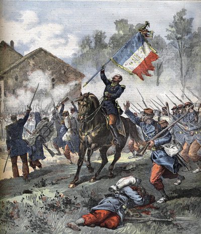 Överste de Malleville dog i slaget vid Solférino den 24 juni 1859. av Unknown artist