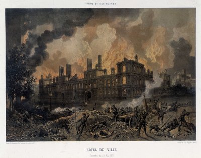 Commune de Paris: Branden i stadshuset i Paris den 24 maj av Unknown artist