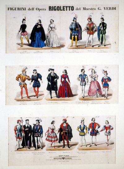 Kostymer "" Rigoletto"" av Giuseppe Verdi, baserad på romanen "Kungen har roligt" av Victor Hugo av Unknown artist
