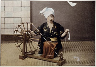 Bomullsspinningsmaskin i Japan, sent 1800-tal av Unknown artist