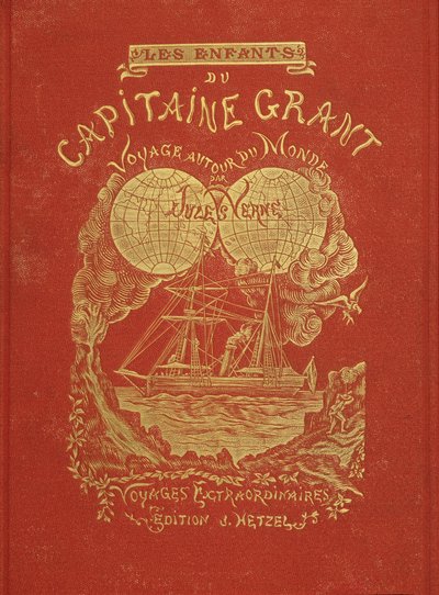 Omslag till Jules Vernes bok "The Children of Captain Grant", red. Hetzel av Unknown artist