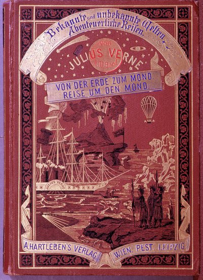 Omslag till en bok av Jules Verne på tyska av Unknown artist