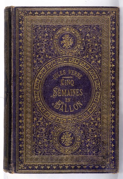 Omslaget till boken "Fem veckor en ballong", roman av Jules Verne av Unknown artist