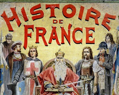 Omslag till boken "" Histoire de France"" med historiska karaktärer. av Unknown artist